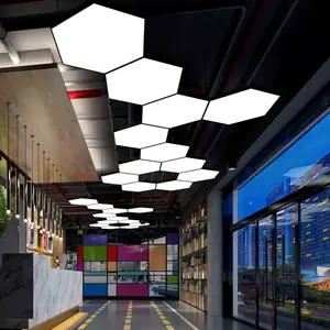 Plafond moderne Led lampes suspendues décoration de la maison boîtier en aluminium lustre suspendu LED hexagone suspendu lumière pour salle de sport