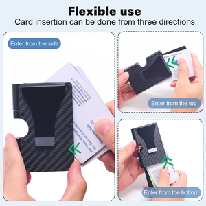 X-World sottile in alluminio minimalista in metallo porta carte RFID di piccole dimensioni blocco fermasoldi per carte di credito passaporti <span class=keywords><strong>foto</strong></span> - Product Image 3
