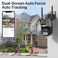 Wistino 8MP ICsee Lente dual PTZ Cámara inalámbrica Audio Video Vigilancia Sirena Alarma Sistema de seguridad para el hogar Wifi Cámara de red IP