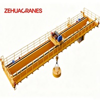 Pont roulant électromagnétique à double poutre personnalisable pour levage de ferraille de 5 à 50 tonnes, usage industriel