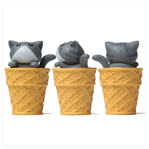 Chat <span class=keywords><strong>de</strong></span> dessin animé réaliste en forme <span class=keywords><strong>de</strong></span> cône <span class=keywords><strong>de</strong></span> crème glacée, figurines miniatures 3D, nourriture pour <span class=keywords><strong>maison</strong></span> <span class=keywords><strong>de</strong></span> poupée, statue en résine, fabricant <span class=keywords><strong>de</strong></span> jouets pour enfants, cuisine - Product Image 3