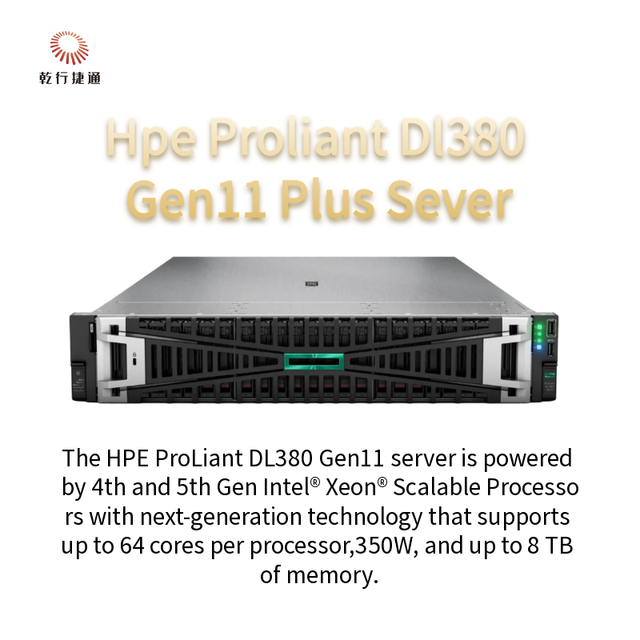 H  P  E DL380 Gen11 Plus Proliant Rack Server with Xeon Processor 32/64GB DDR4 Memory 1TB Hard Drive 1 Year Warranty