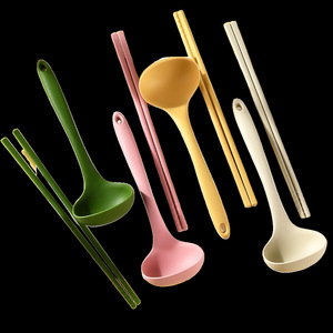ชุดตะเกียบและช้อนซิลิโคนทนความร้อนสำหรับการเดินทางและใช้ในครัวเรือน - Product Image 4