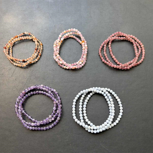 Nouveaux produits, bracelet en pierres naturelles <span class=keywords><strong>Angelite</strong></span> Energy Crystal, matériaux mixtes, 4 mm, pour ornement - Product Image 1