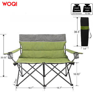 ชุดเก้าอี้พับกลางแจ้ง Woqi สีเขียว โครงอะลูมิเนียม ผ้า Oxford เก้าอี้สำหรับสวนและตั้งแคมป์ พร้อมที่วางแก้ว พกพาสะดวก พับเก็บได้ - Product Image 3
