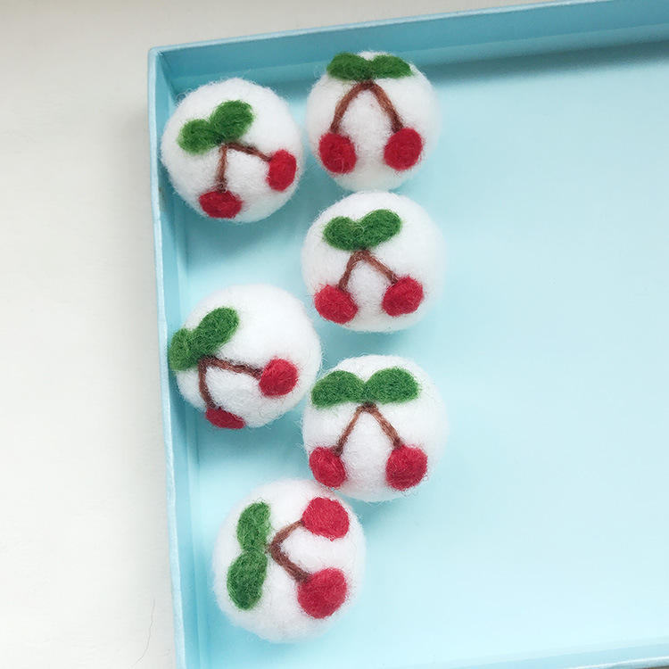 Wool Felt Christmas Cherry Ball Crafts Animal Accessories Children's Hair Accessories Brooch Clothing Shoe Hat Decoration