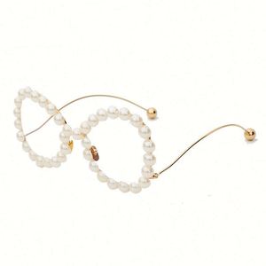 แว่นกันแดดทรงแคทอายโอเวอร์ไซส์ขาแว่นลายคลื่นแฟชั่นวินเทจปี 2020 ขายส่ง พร้อมกรอบแว่นมุกสีรุ้งสำหรับผู้หญิง - Product Image 4