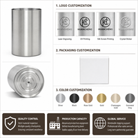 Seau à vin isotherme double paroi en acier inoxydable HC avec logo personnalisé, 2,2 L, style américain, refroidisseur pour bouteille unique, idéal pour les fêtes et bars à domicile