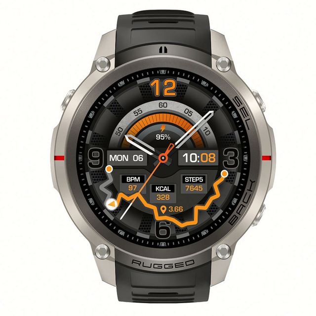 1.43inch AMOLED DM59 Smartwatch Silica Gel 50m Waterproof GPS Outdoor Fitness Tracker Compass Phone Call 5-10 Days Battery Life
