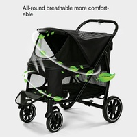 Poussette pliable extra-large en métal pour animaux de compagnie, transporteur multi-animaux pour chats et chiens, utilisation extérieure poussée à la main