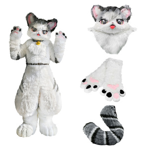 Costume de mascotte de chat Fursuit personnalisé de haute qualité tenue à fourrure de style anime pour adultes et adolescents fête de cosplay - Product Image 3