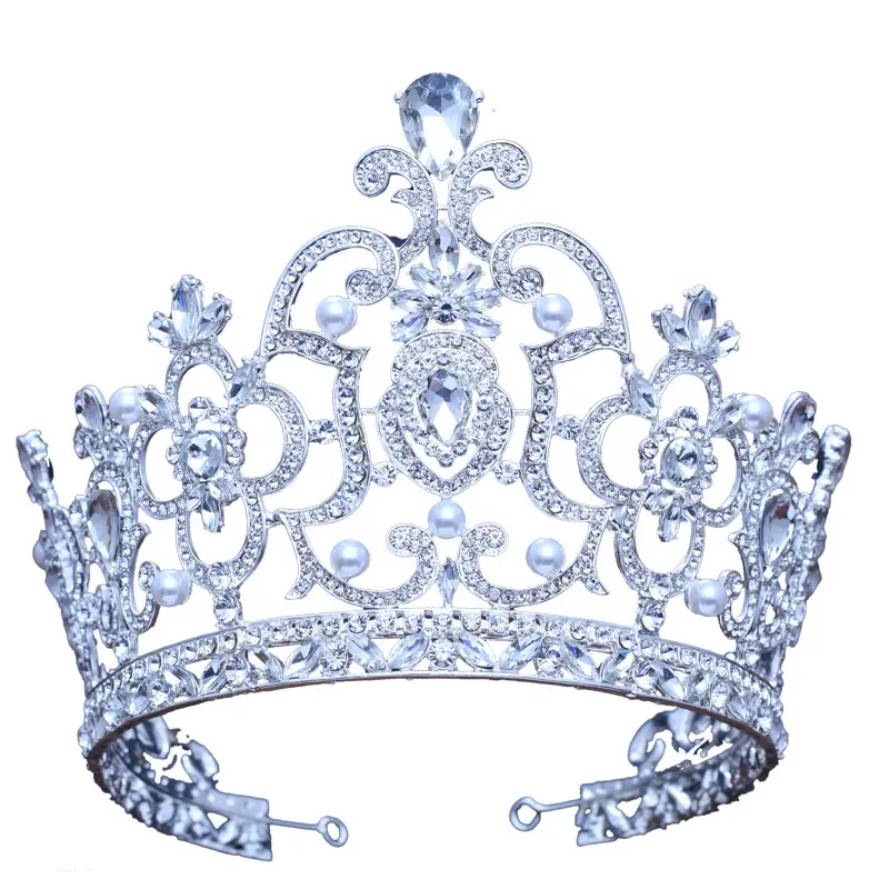 Free customized silver beauty queen Miss America pageant gold crowns for sale