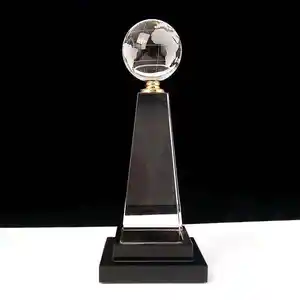Alta qualidade fino acabamento sublimação bola vidro cristal troféu prêmio para lembrança