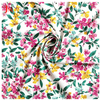 Tissu popeline uni 100% coton biologique, motif floral, tissu imprimé numérique pour jupe de fille
