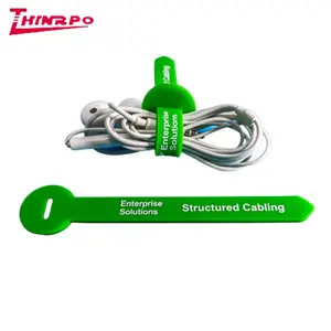 Изготовленный на заказ резиновый кабельный стяжка силиконовый цветной многоразовый держатель-органайзер для управления для крепления кабельных шнуров и проводов