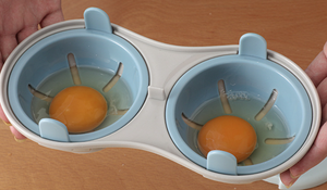 Cocedor de Huevos para <span class=keywords><strong>Microondas</strong></span>, 2 Cavidades, Doble Drenaje, Tazas para Huevos Poché, Utensilios de Cocina - Product Image 4
