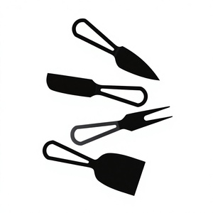 Stainless Steel Matt Black Eco-Friendly <b>Cheese</b> <b>Knife</b> <b>Set</b> with Wood Handle Dishwasher Safe Modern Luxury Home Kitchenware - Product Image 1