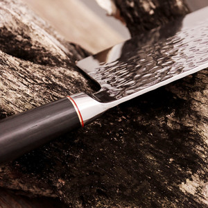 Cuchillo de cocina de acero inoxidable forjado con patrón martillado, cuchillo afilado para rebanar, cuchillo de chef para el hogar. - Product Image 3