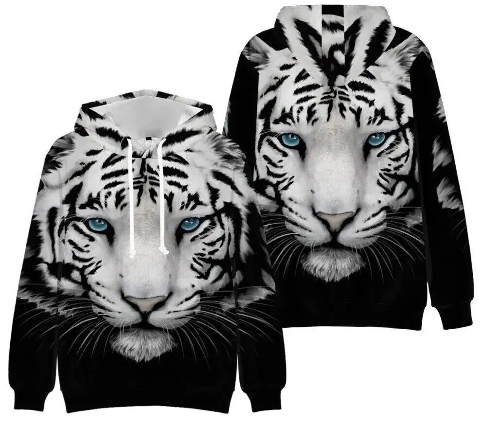 Tiger Lion Sudadera con capucha 3D Impreso Sudaderas con capucha de manga larga sudaderas con capucha de invierno