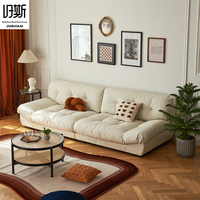 Canapé d'angle carré inclinable trois places de style italien en flanelle, design de luxe léger, écologique, pour petits espaces, appartements, salle de sport