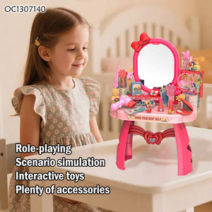 Ensemble <span class=keywords><strong>de</strong></span> beauté portable pour salon <span class=keywords><strong>de</strong></span> coiffure et maquillage, jeu <span class=keywords><strong>d</strong></span>'imitation, cadeau <span class=keywords><strong>de</strong></span> Noël et <span class=keywords><strong>d</strong></span>'anniversaire pour filles, coiffeuse avec accessoires - Product Image 3