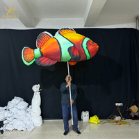 Poupée de clown poisson gonflable réaliste pour accessoire d'activité sur le thème marin