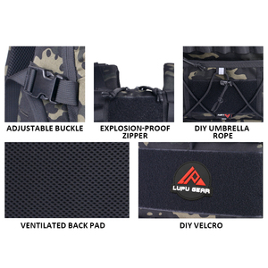 Mochila táctica de camuflaje grande Lupu, mochila impermeable para portátil con sistema Molle para actividades al aire libre, senderismo y camping. - Product Image 4