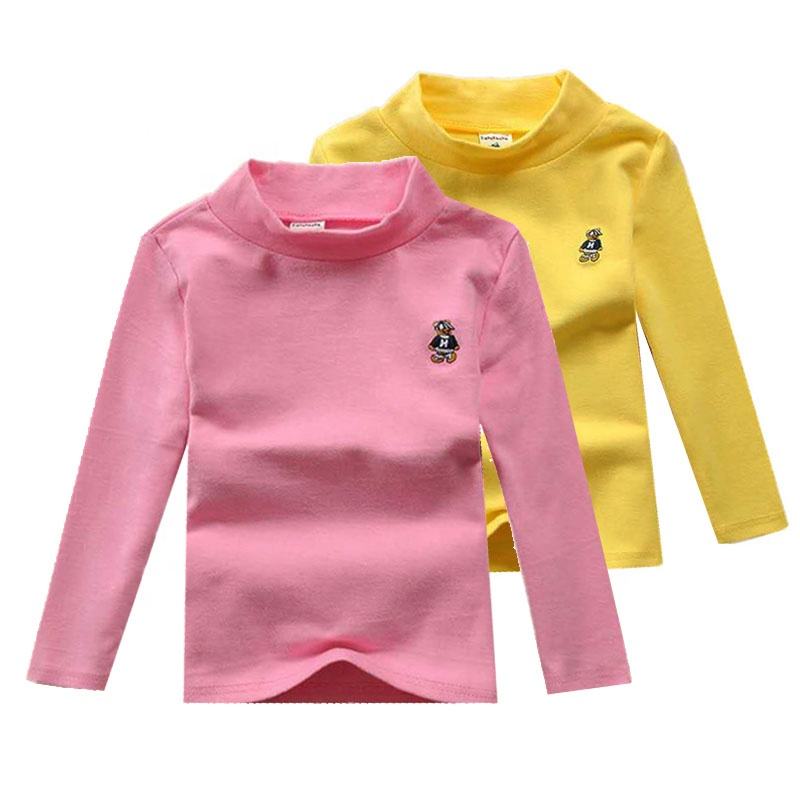 2-12Y Children's Long Sleeve Tshirts Plain Cotton Tops