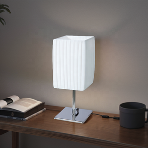 Khách Sạn Sang Trọng Trang Trí Trắng Vải Pleated Đèn Bóng Đèn Bắc Âu Hiện Đại Đèn Bàn Cho Nhà Phòng Khách Tối Giản Sắt Đơn Giản E14 - Product Image 4