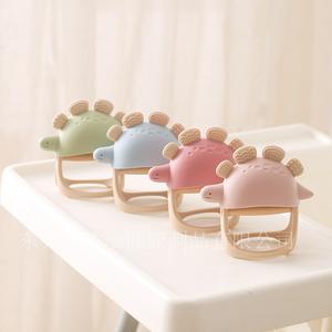 Mayorista Bebé Anti-Comer Silicona Dinosaurio Dientes Guantes Suave Forma <span class=keywords><strong>de</strong></span> Ballena Calmante Molienda Palo Boca Ácaros Juguete Bebé Regalo Anillo - Product Image 3