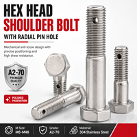 Baut Bahu Hexagonal Baja Tahan Karat A2-70 Dengan Lubang Pin Cotter Pin Anti-longgar Ulir Kanan Pengikat Presisi