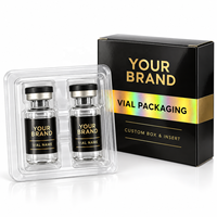 Boîte d'emballage personnalisée pour 2 flacons, carton blanc pliable avec insert en plastique transparent