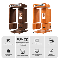 Photomaton modulaire tout-en-un en bois, facile à assembler, emballage portable, photomaton détachable, couleur personnalisable