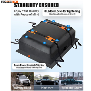 กระเป๋าใส่สัมภาระบนหลังคารถยนต์ Feigeer Tech ขนาด 15 คิว (425 ลิตร) พับได้ กันน้ำ ผลิตจากผ้า Oxford 600D พร้อมตัวล็อคแบบ <span class=keywords><strong>8</strong></span> จุด - Product Image 2