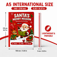 Offre Spéciale : Livre d'activités de Noël personnalisé pour enfants de 4 à 8 ans – Logo personnalisé, impression numérique, coloriage, puzzle, cadeau de vacances