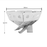 LULING HP280J Brasero pliable en acier inoxydable pour charbon et bois, idéal pour le camping et les barbecues en extérieur