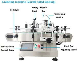 JSM Desktop Automatic Pneumatic Piston Paste Bottle Magnetic Pump Filling Capping Labeling Machine Production Line