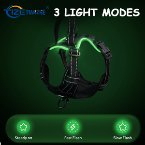 Harness Anjing LED <span class=keywords><strong>TIZE</strong></span> Light, Anti Tarik, Reflektif, Bernapas, Tahan Lama, Ukuran Besar, untuk Pelatihan, Taktis, Layanan, Custom - Product Image 2
