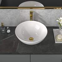 Lavabo ovale encastrable moderne avec finition peinte, idéal pour les salles de bain d'hôtel, facile à nettoyer et avec une garantie de 5 ans