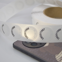 Étiquette RFID UHF en papier couché rond de 33 mm personnalisée en gros pour la gestion des disques CD/DVD