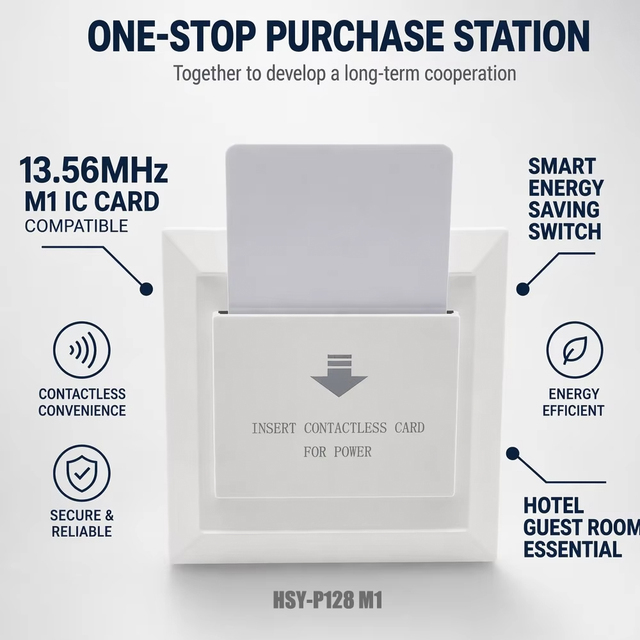 13.56MHz M1 IC Card Hotel Energy Saving Switch RFID MF Smart Key Card Power Switch for Guest Room Inductive Energy Saver Device