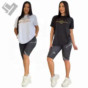 2023 Zomer Dameskleding Merk Tweedelige Bikershorts Set Casual Trainingspak Luxe Tweedelige Shorts Set