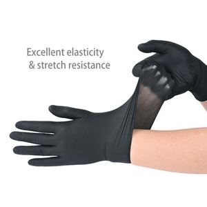 Guantes <span class=keywords><strong>de</strong></span> Nitrilo Negros <span class=keywords><strong>de</strong></span> 9 Pulgadas al por Mayor, Sin Polvo - Guantes Desechables Resistentes para <span class=keywords><strong>Mecánica</strong></span>, <span class=keywords><strong>Tatuajes</strong></span> y Peluquería - Product Image 3
