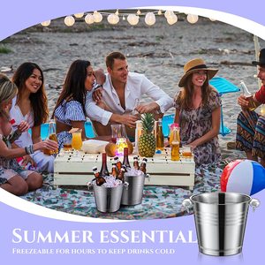 Seau refroidisseur de glace en métal 201 de <span class=keywords><strong>6</strong></span> <span class=keywords><strong>litres</strong></span> en acier inoxydable avec logo personnalisé Seaux à glace à <span class=keywords><strong>champagne</strong></span> pour la fête - Product Image 3