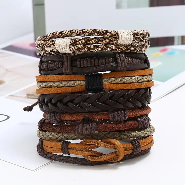 IFMIA Vintage Leather Mens Leather Charm Bracelet With Multi Layer Feather  Leaf Design Hand Knitted Mens Fashion Accessory And Gift X0627 From  Nickyoung08, $1.09 | DHgate.Com