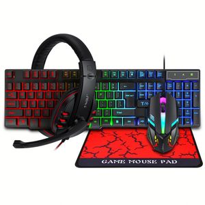 TF800 ชุดเกมมิ่ง 4 ชิ้น คีย์บอร์ด 104 ปุ่ม ไฟเรืองแสง 4 สี เมาส์ หูฟังเกมมิ่ง แผ่นรองเมาส์กันลื่น - Product Image 2