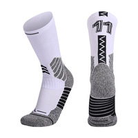 Chaussettes de sport professionnelles NBaing personnalisées pour hommes, en tricot épais, antidérapantes, en tissu éponge, pour le basketball