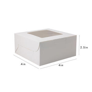 Disposable square Cardboard White Paper Bakery Paper Box Foldable Packaging Cake Box With <b>Window</b> - Product Image 5