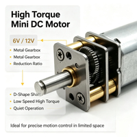 Moteur à engrenages CC HY N20 6V 12V à couple élevé, mini-moteur de réduction avec boîte de vitesses métallique pour actionneur de verrouillage de robot
