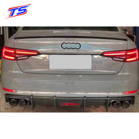 Diffuseur arrière en fibre de carbone style KB A4 Non Sline B9 avec lumière LED, lèvre de pare-chocs arrière pour Audi A4 Non Sline B9
